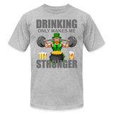 St Patrick Day Shirt, Shamrock Shirt, Drinking Only Makes Me Stronger, Irish Shirt, Lucky Shirt, St Patricks Shirt, St Patricks Day Tee, St Patricks Day Gifts - heather gray