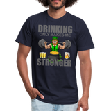 St Patrick Day Shirt, Shamrock Shirt, Drinking Only Makes Me Stronger, Irish Shirt, Lucky Shirt, St Patricks Shirt, St Patricks Day Tee, St Patricks Day Gifts - navy