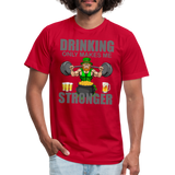 St Patrick Day Shirt, Shamrock Shirt, Drinking Only Makes Me Stronger, Irish Shirt, Lucky Shirt, St Patricks Shirt, St Patricks Day Tee, St Patricks Day Gifts - red