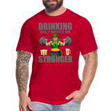 St Patrick Day Shirt, Shamrock Shirt, Drinking Only Makes Me Stronger, Irish Shirt, Lucky Shirt, St Patricks Shirt, St Patricks Day Tee, St Patricks Day Gifts - red