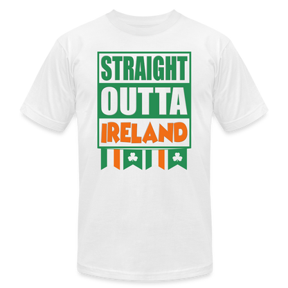 Straight Outta Ireland, St Patrick Day Shirt, Shamrock Shirt, Irish Shirt, Lucky Shirt, St Patricks Shirt, St Patricks Day Tee, St Patricks Day Gifts - white