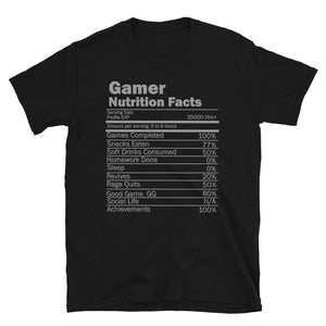 Gamer Nutrition Facts Video Game Shirt, Birthday Gift, Valentine Gift Gift For Gamer, Gamer Gift, Valentine's Day Gift, Gift For Him