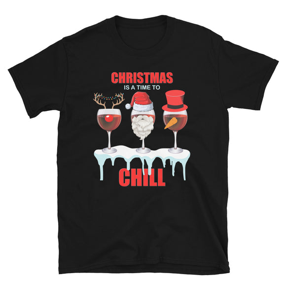 Christmas Is A Time To Chill, Chilling, Santa, Frosty The Snowman, Rudolf The Red Nose Reindeer, Wine, Wine Lover, Snow, Ice, Winter, Wine