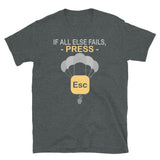 If all else fails Press Esc Shirt, Escape, Geek Nerd Shirt, Funny Computer Shirt, Quote Saying Shirt, IT Developer Shirt,Control Alt Delete Shirt