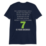 Problem Solving Math Teacher Shirt, Mathematics Shirt, Funny Joke Shirt, Answer Quote Lucky 7 Shirt, Mind Reading Sarcastic Cool